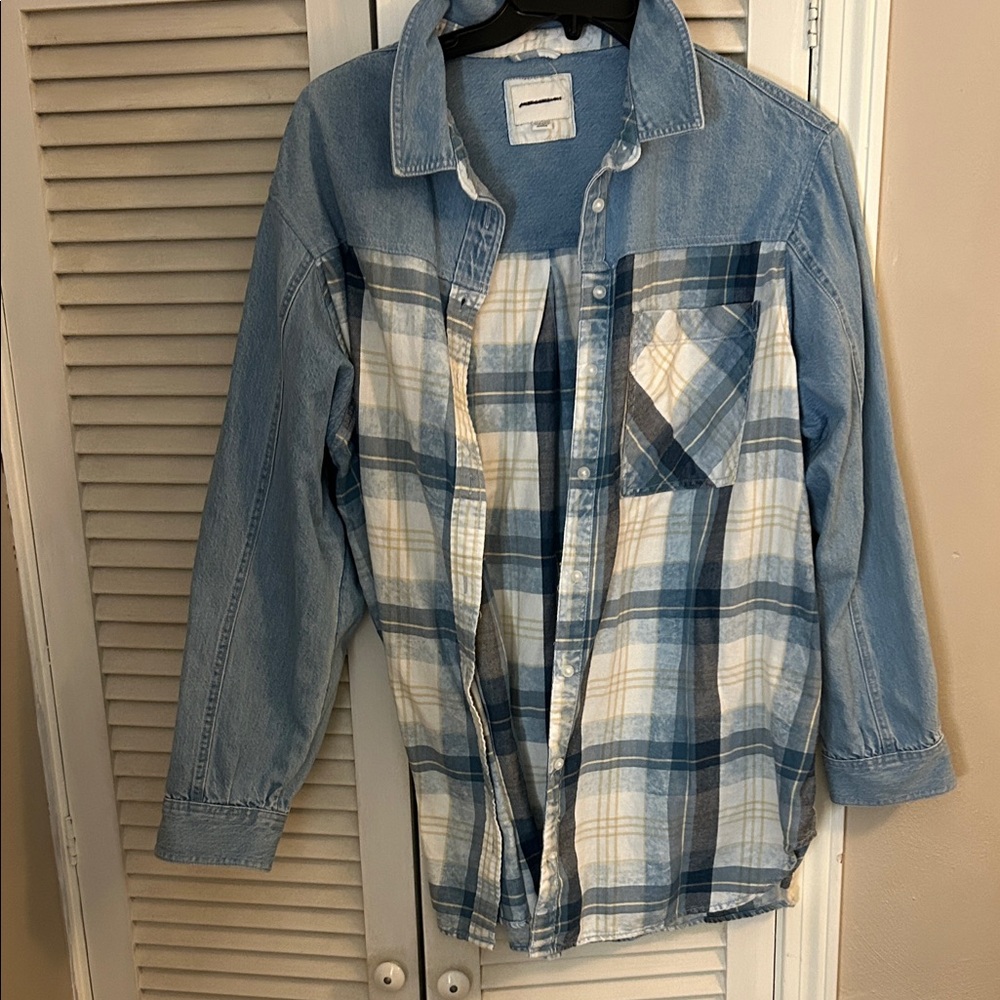 American Eagle Light Blue Denim Shirt